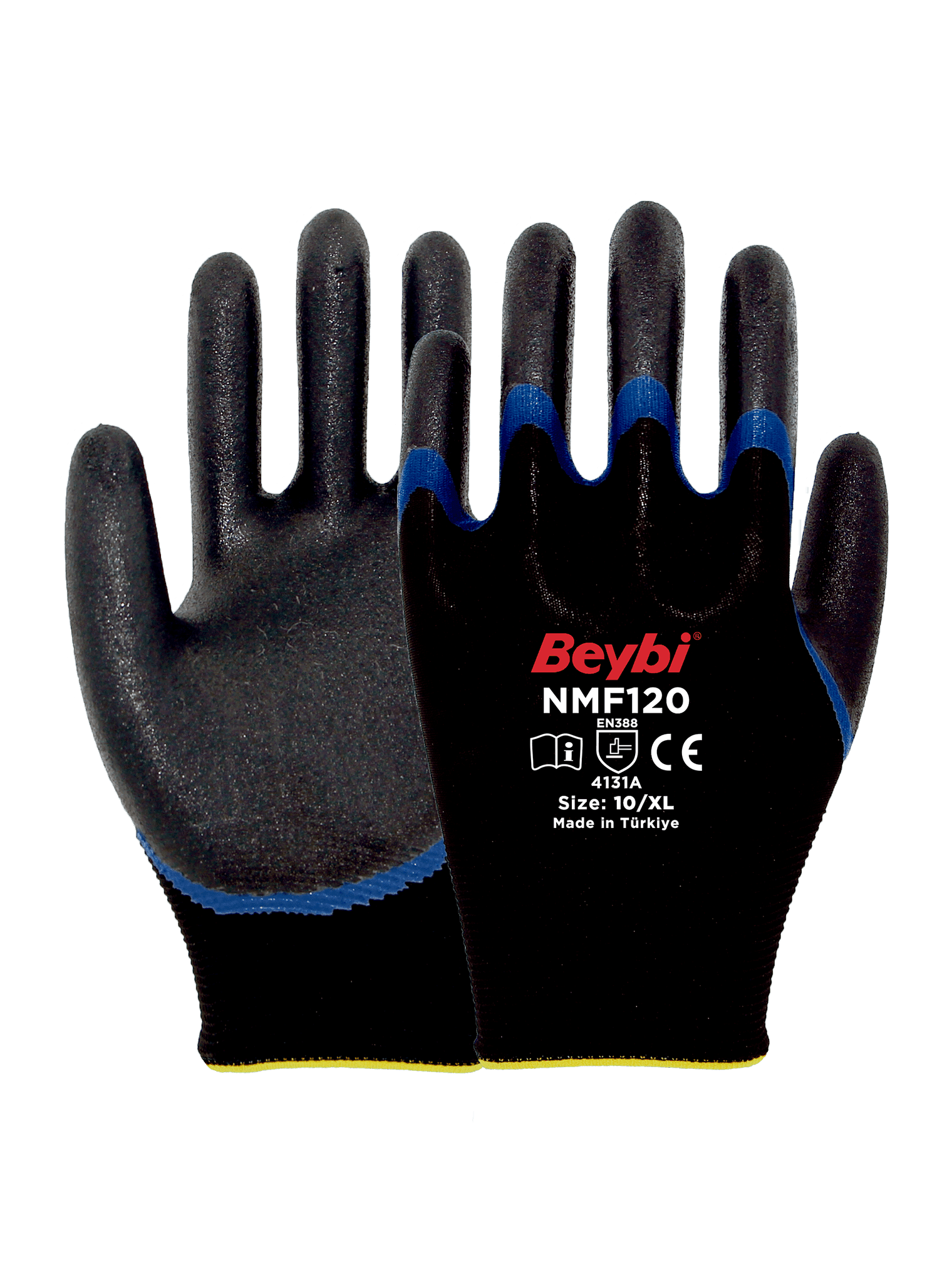 Beybi NMF120 Çift Katlı Mikro Köpük Nitril Kaplı Polyester Eldiven