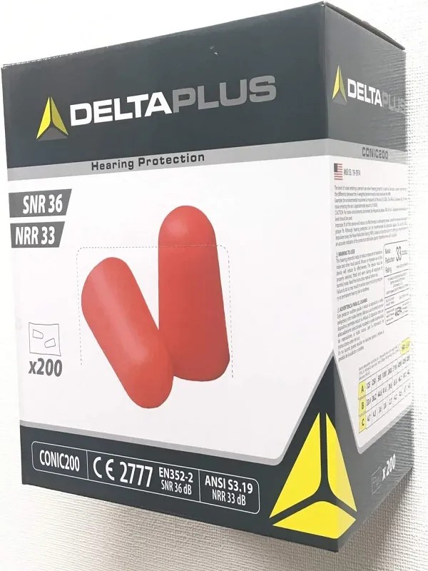 Delta Plus CONIC200 36DB Poliüretan Ipsiz Kulak Tıkacı (Çift Paketli)-200'lü Kutu
