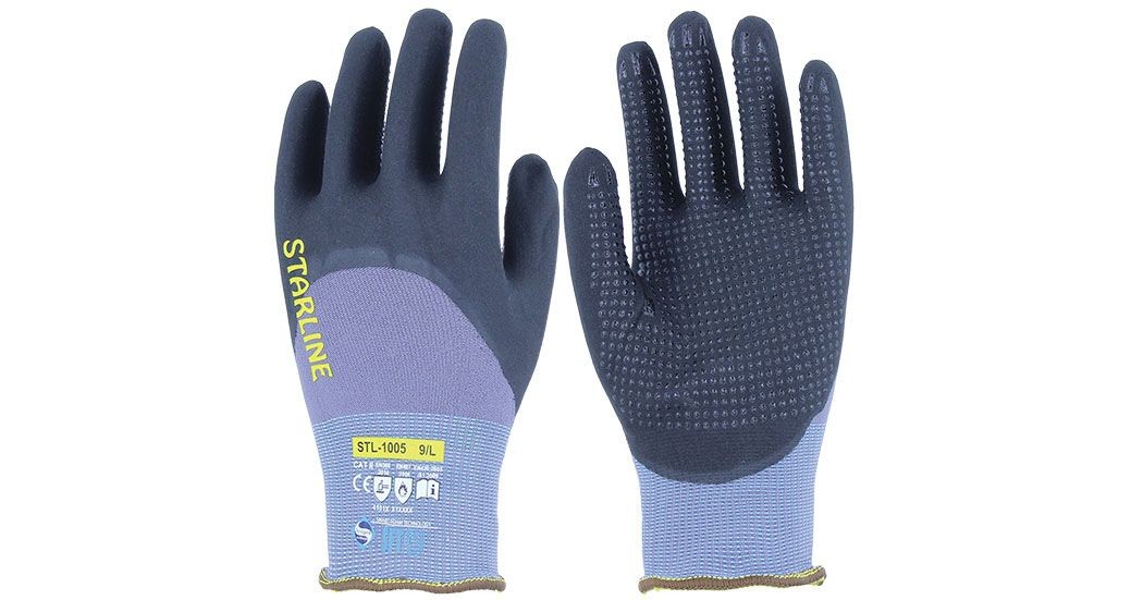 Starline STL-1005 3/4 Köpük Nitril Kaplı Naylon+Spandeks Astarlı Avuç İçi Puan Takviyeli 100° Isı Temasına Dayanıklı Eldiven