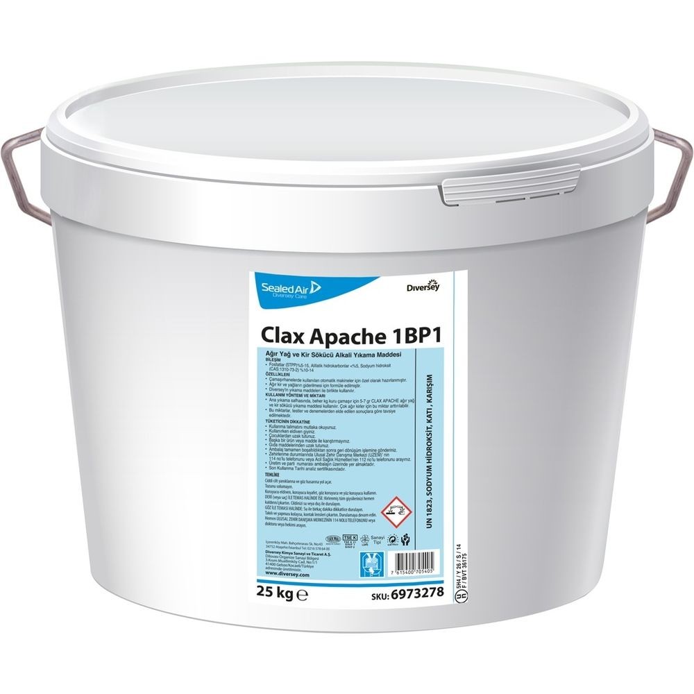 Diversey CLAX Apache 1BP1 Ağır Kir ve Yağ Çözücü Alkali Katkı Maddesi 25KG