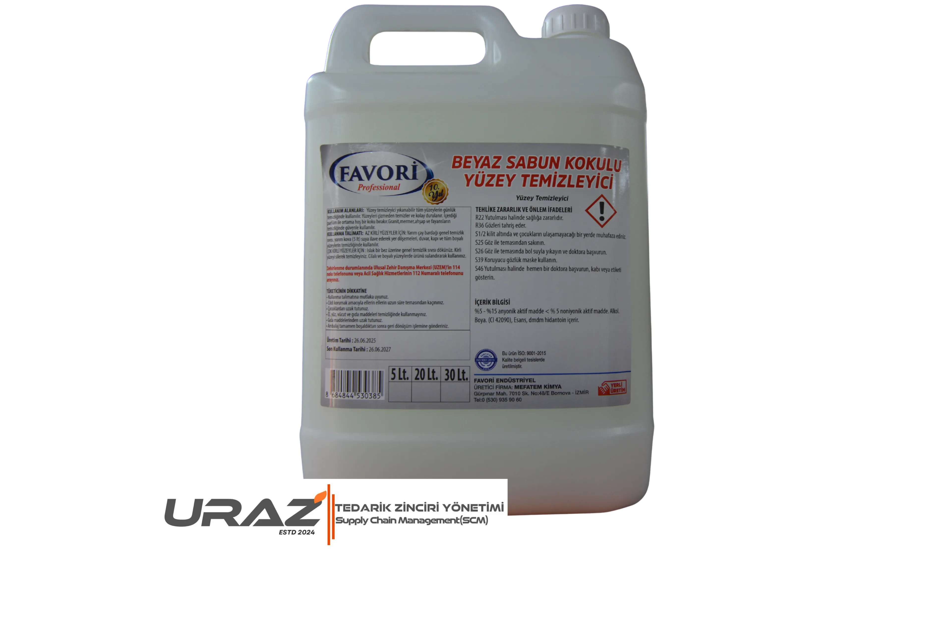 Yüzey Temizleyici - Beyaz Sabun Kokulu / 5 lt