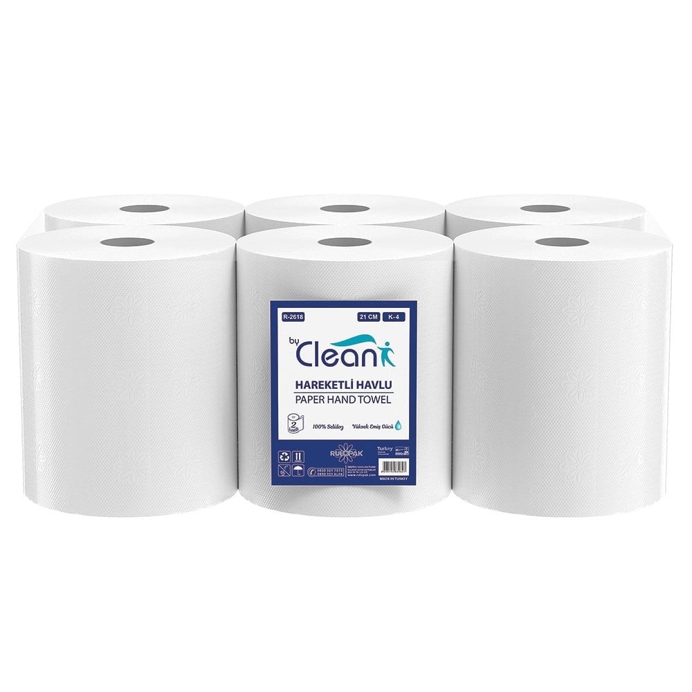 Rulopak By Clean Hareketli Havlu 2 Katlı 21 Cm 67 M 6'Lı Paket 4 Kg