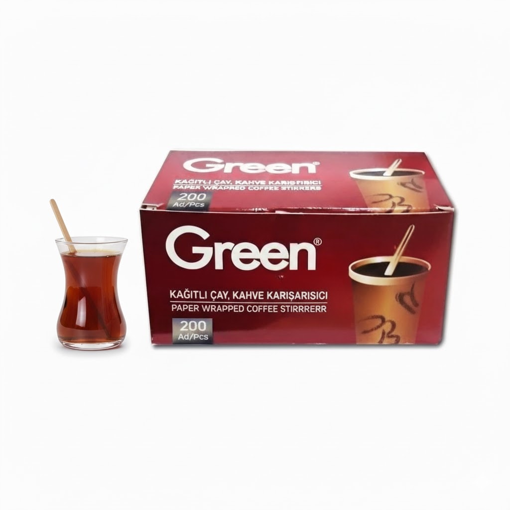 Green Kağıt Sargılı Tahta Karıştırıcı