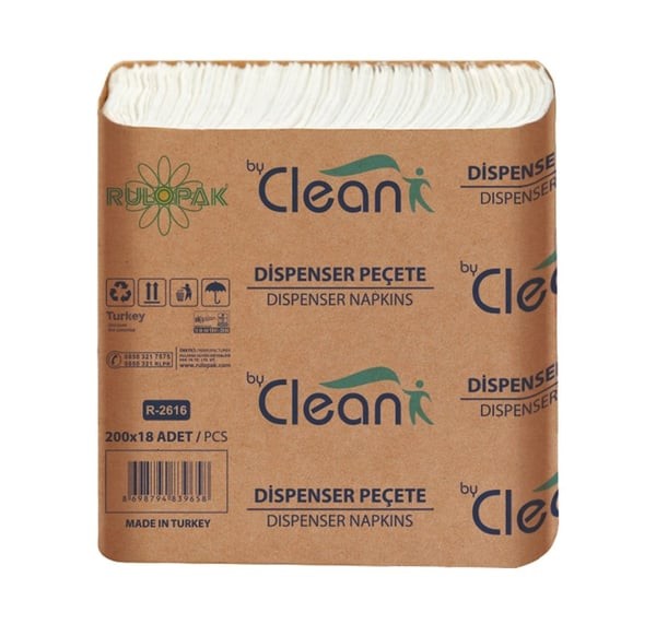 Rulopak By Clean Dispenser Peçete 200 Yaprak 18'Li Paket