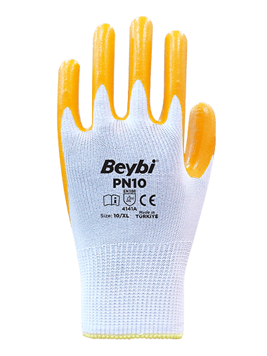 Beybi PN10 Polyester Örme Nitril Eldiven