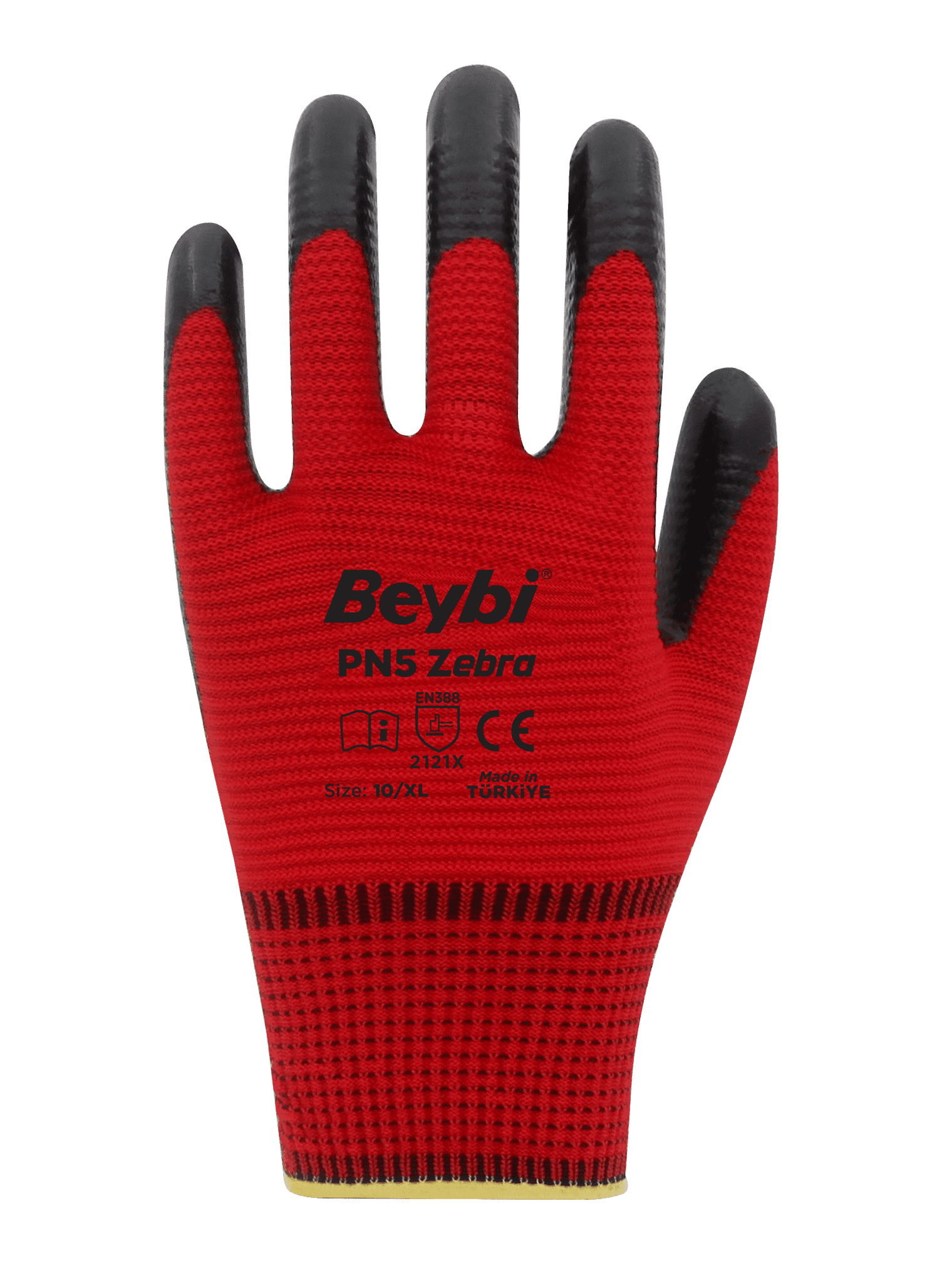 Beybi PN5 Zebra Nitril Kaplı Polyester Eldiven
