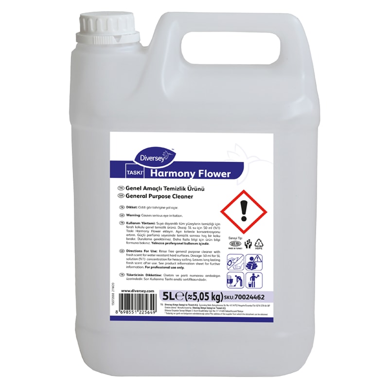 Diversey Taski Harmony Flower Parfümlü Genel Temizlik Maddesi 5 L