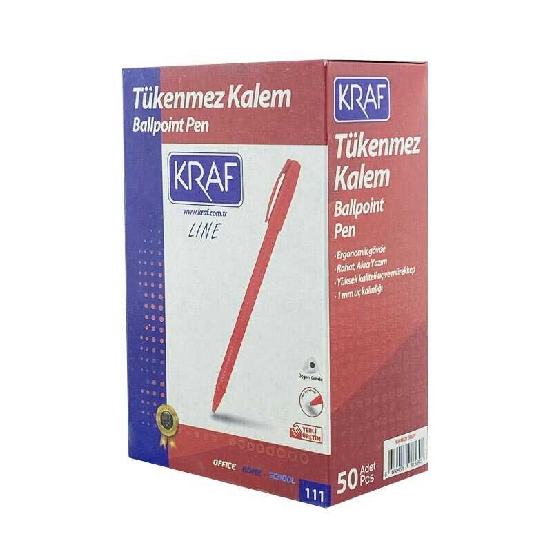 KRAF Tükenmez Kalem Büro Lıne Kırmızı