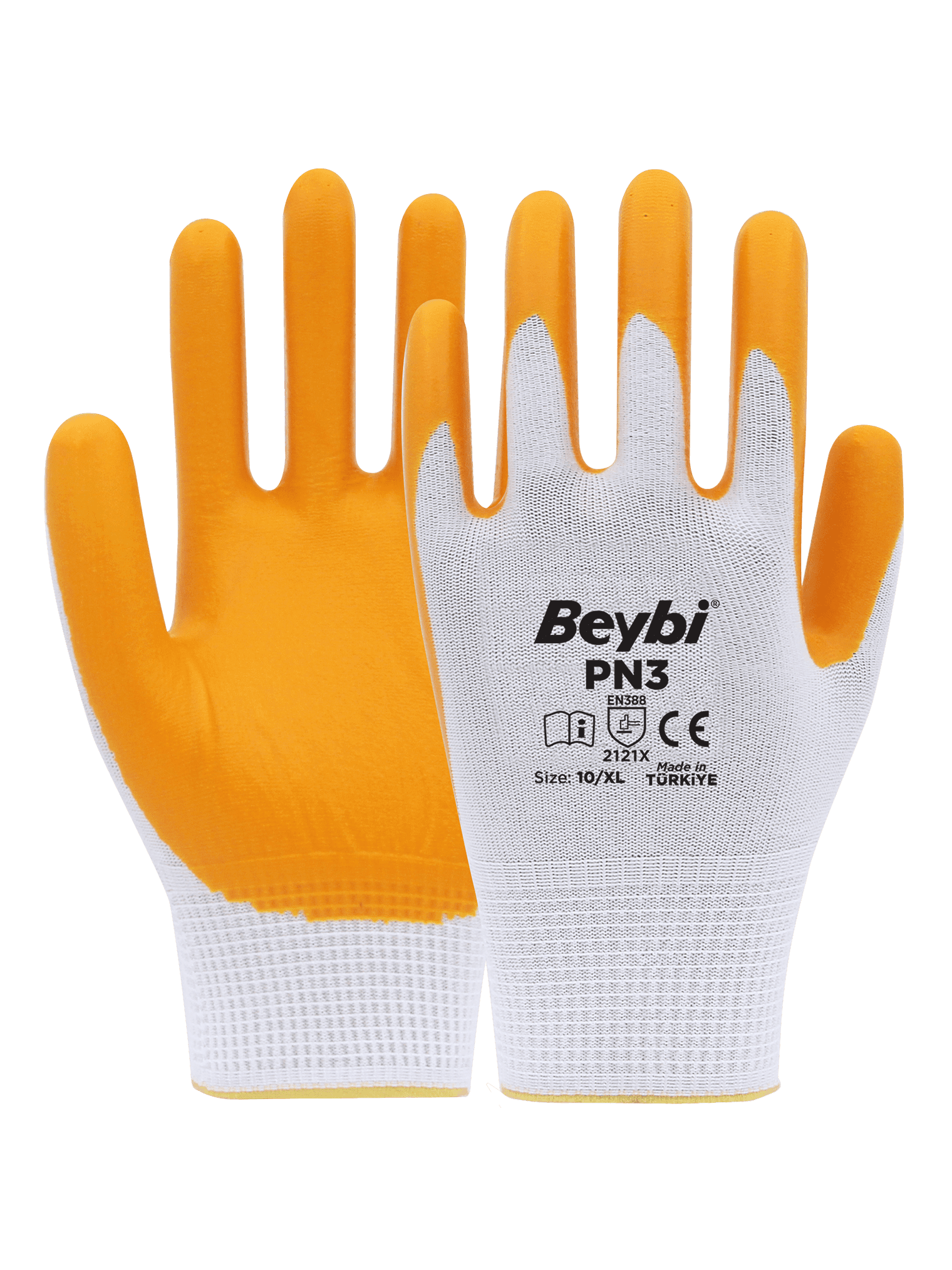 Beybi PN3 Nitril Kaplı Polyester Eldiven