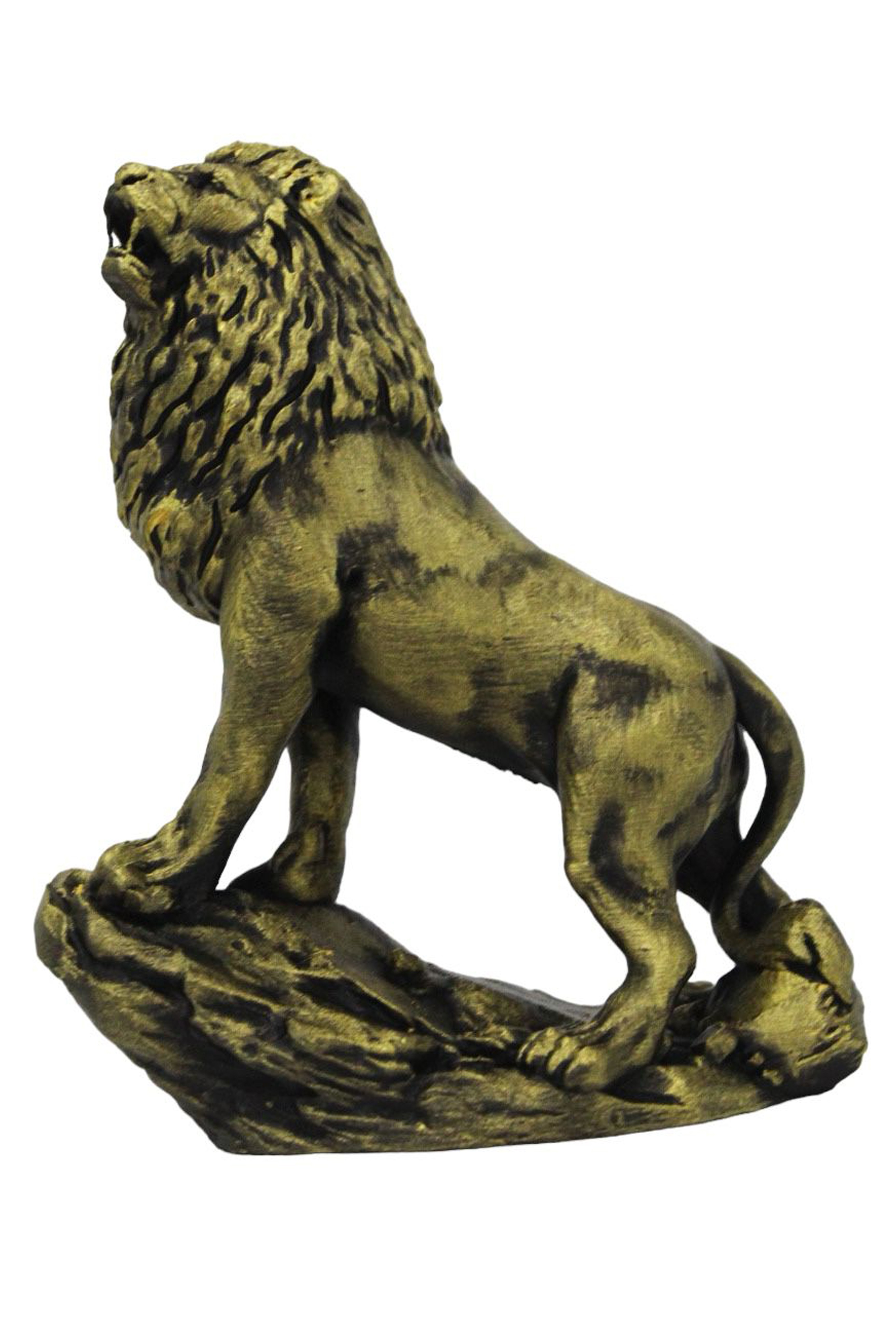 Golden Lion Figure Realistic Lion Statue