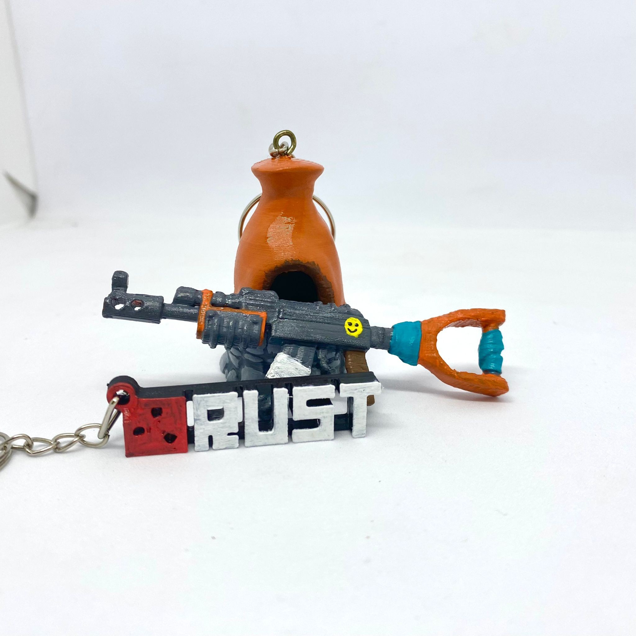 Rust Oyunu Anahtarlık Seti Ak Fırın ve Logo