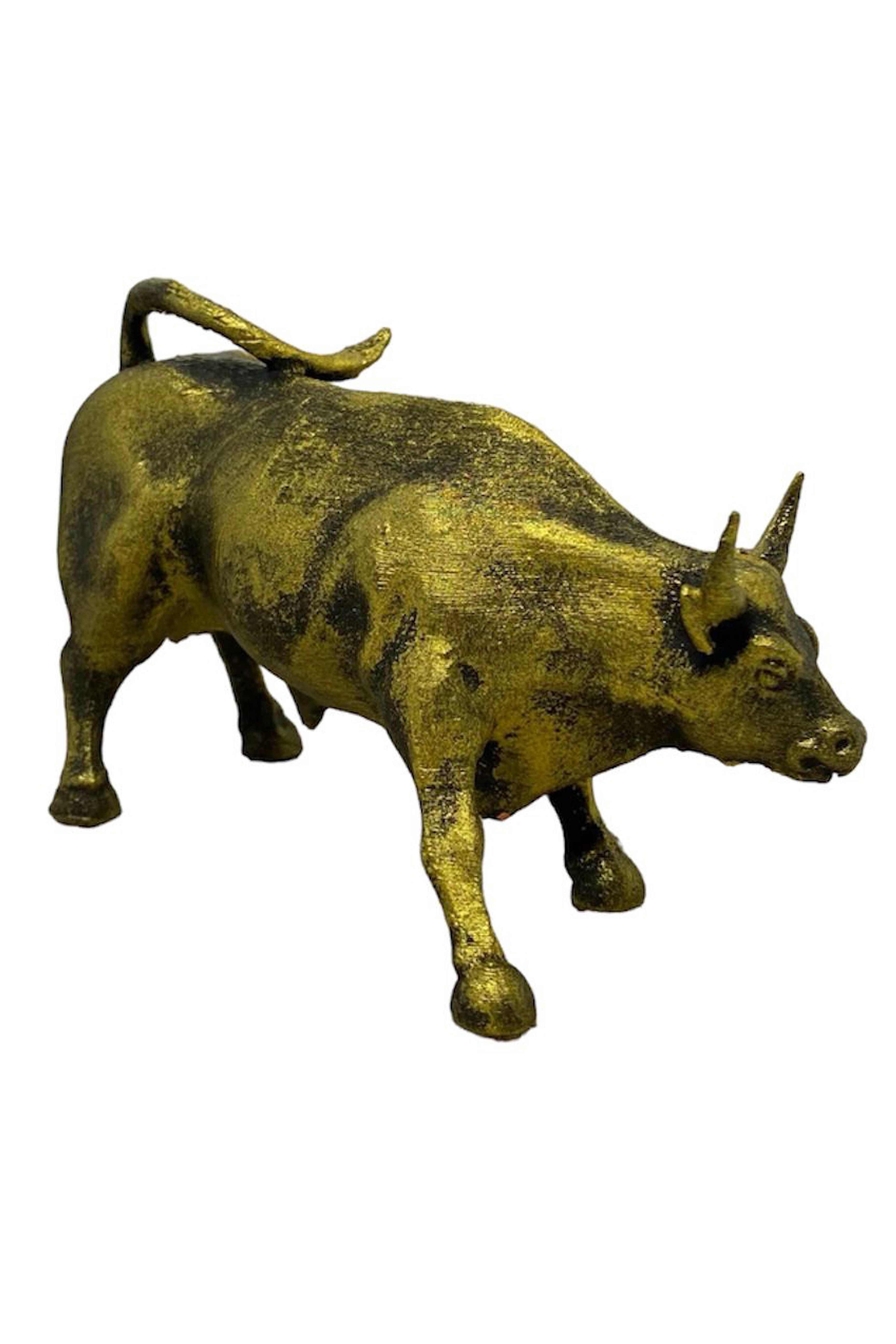 Golden Spanish Bull Figure