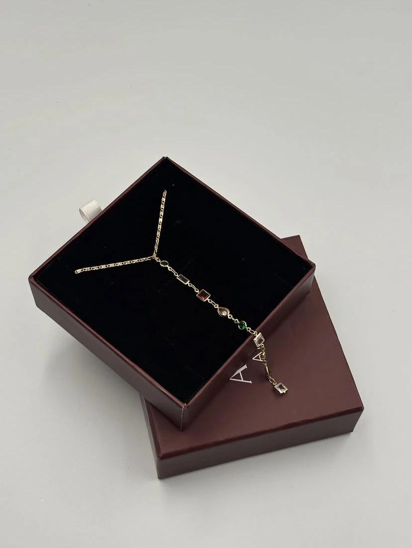 Doğal Taş Renkli Y Kolye