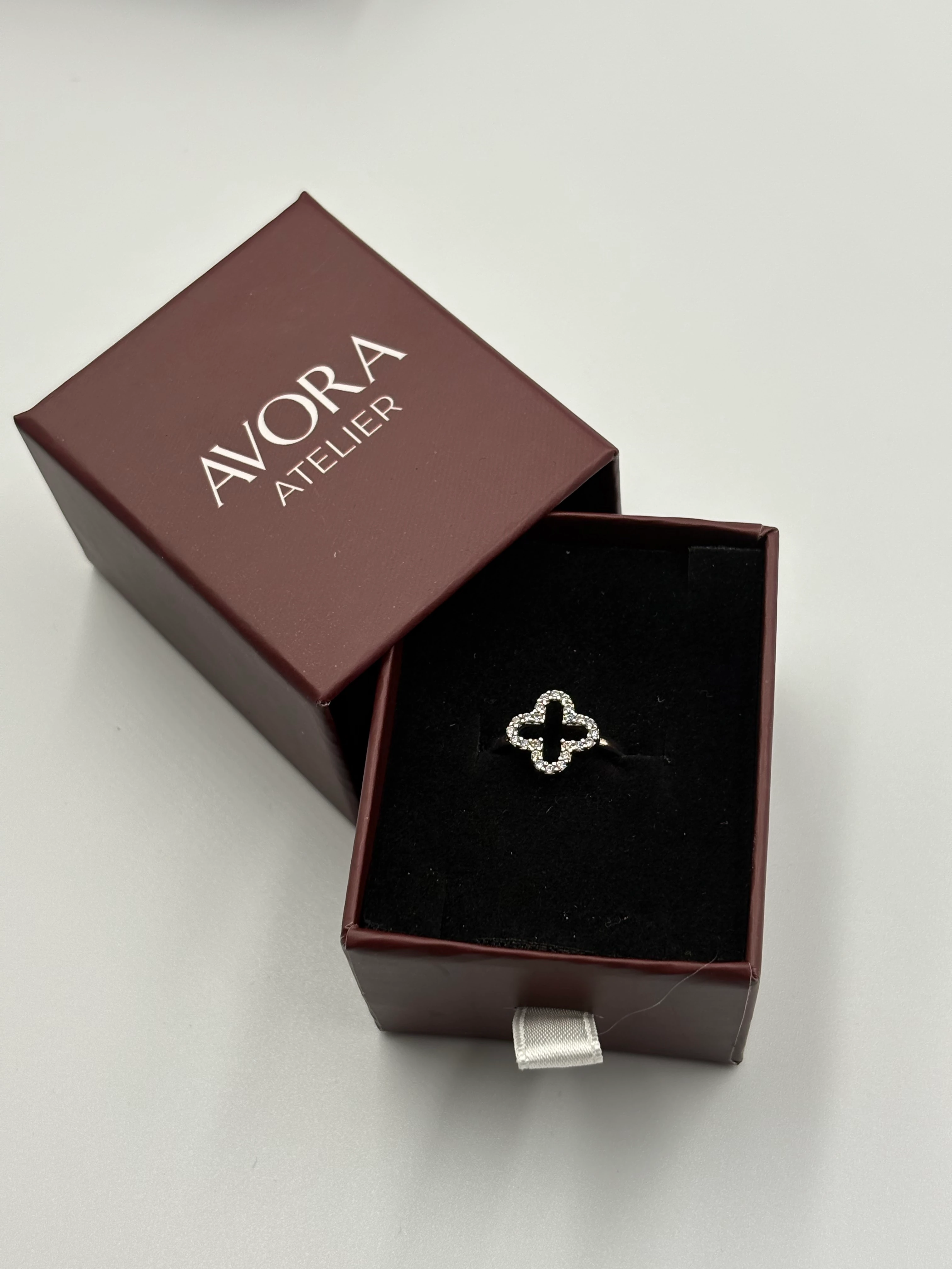  Yonca detaylı yüzük (GÜMÜŞ)