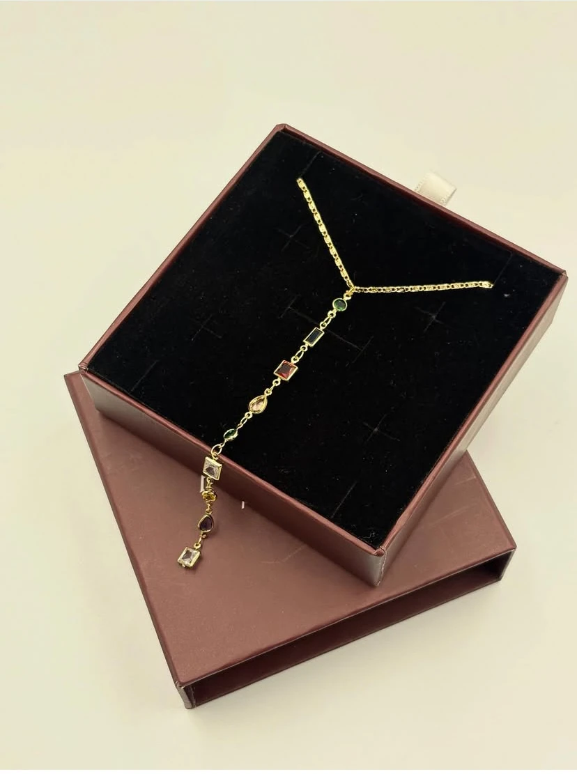 Doğal Taş Renkli Y Kolye