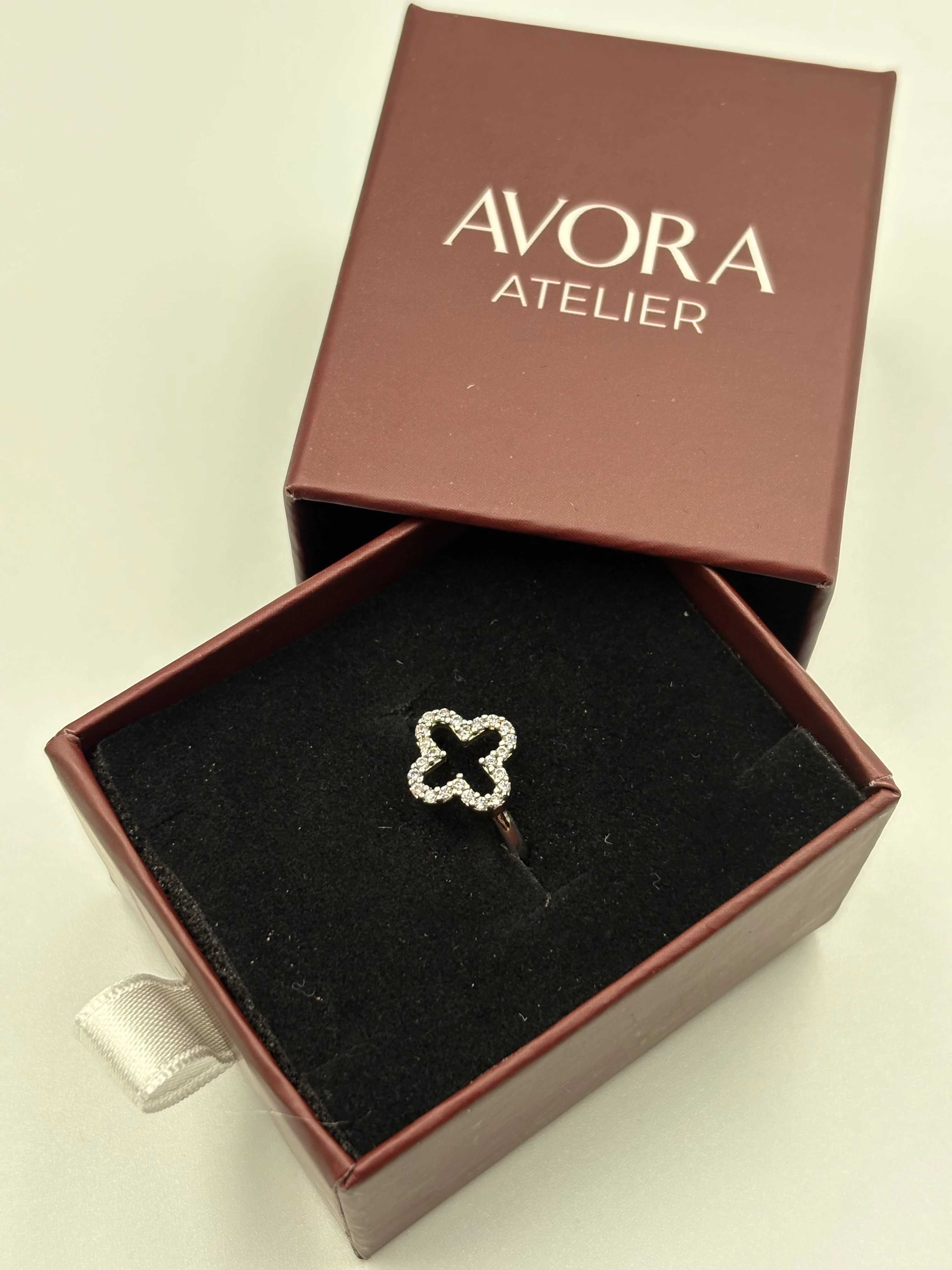  Yonca detaylı yüzük (GÜMÜŞ)