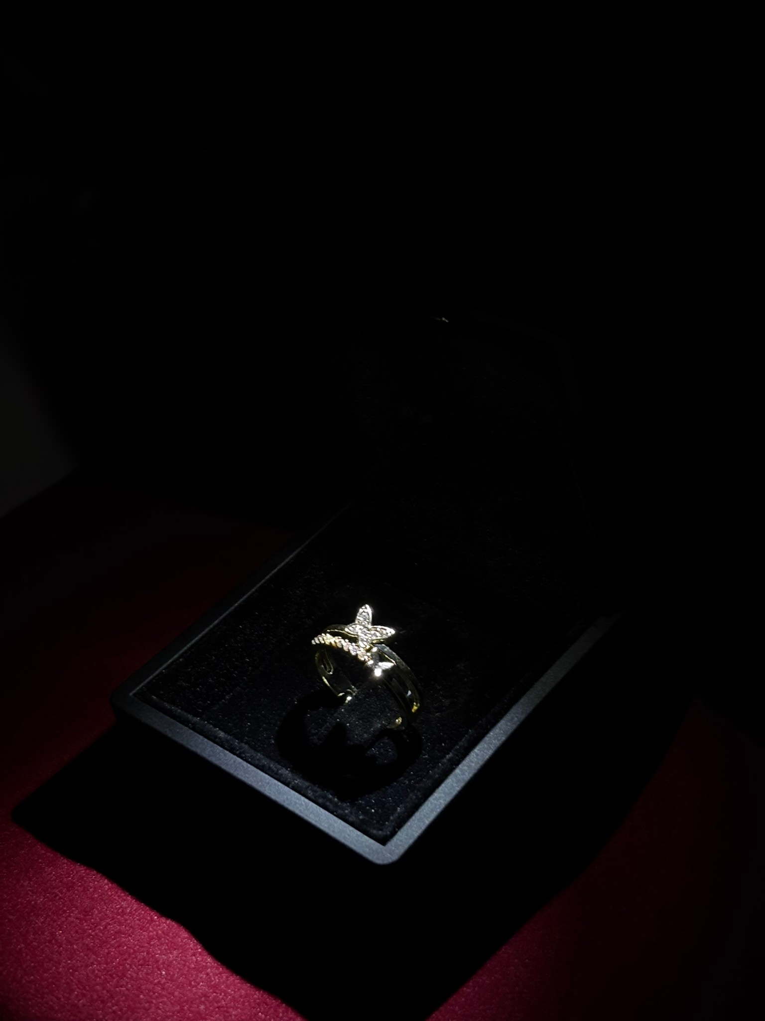 Kelebek Detaylı Pırlanta Yüzük (GOLD)
