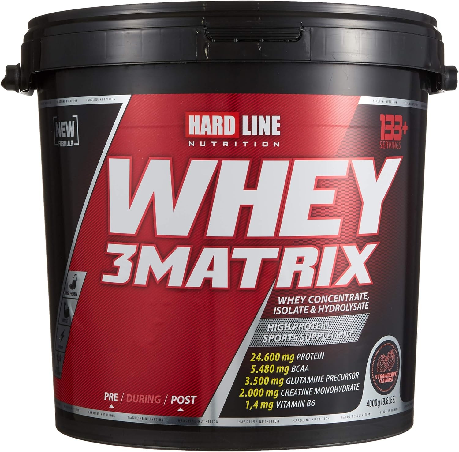 Hardline Whey 3 Matrix, Çilek Aromalı, 4000 Gr