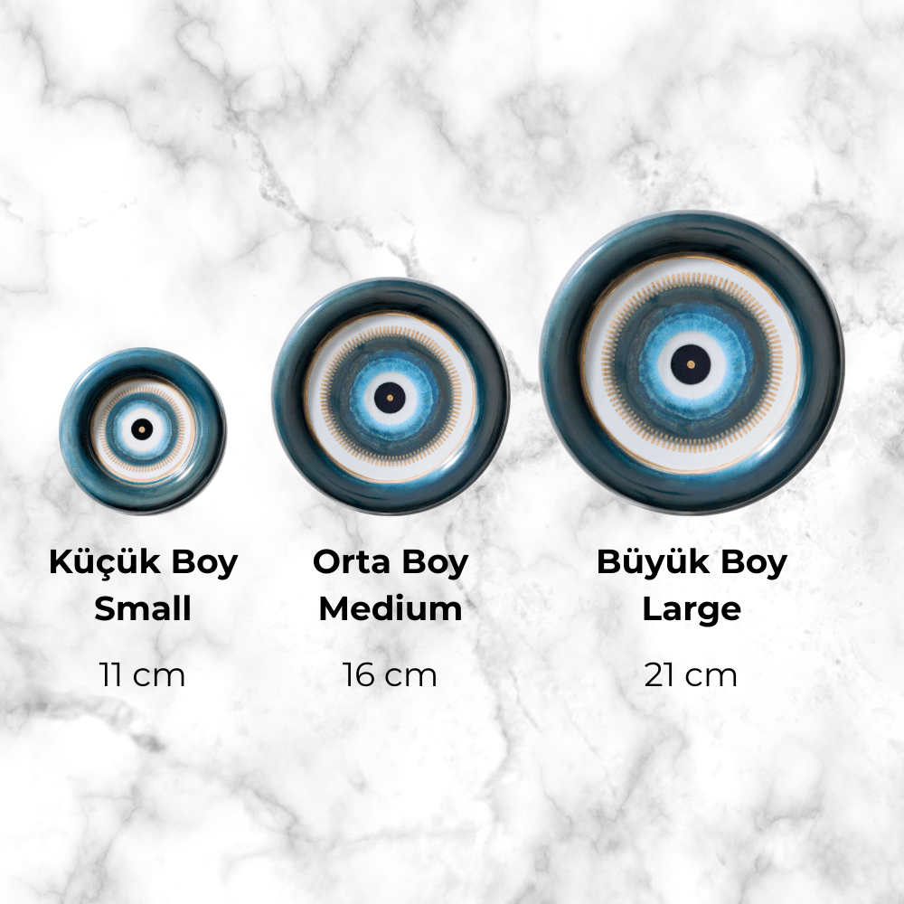 Nazarlık - Büyük Boy - 21 cm - Petrol Mavi