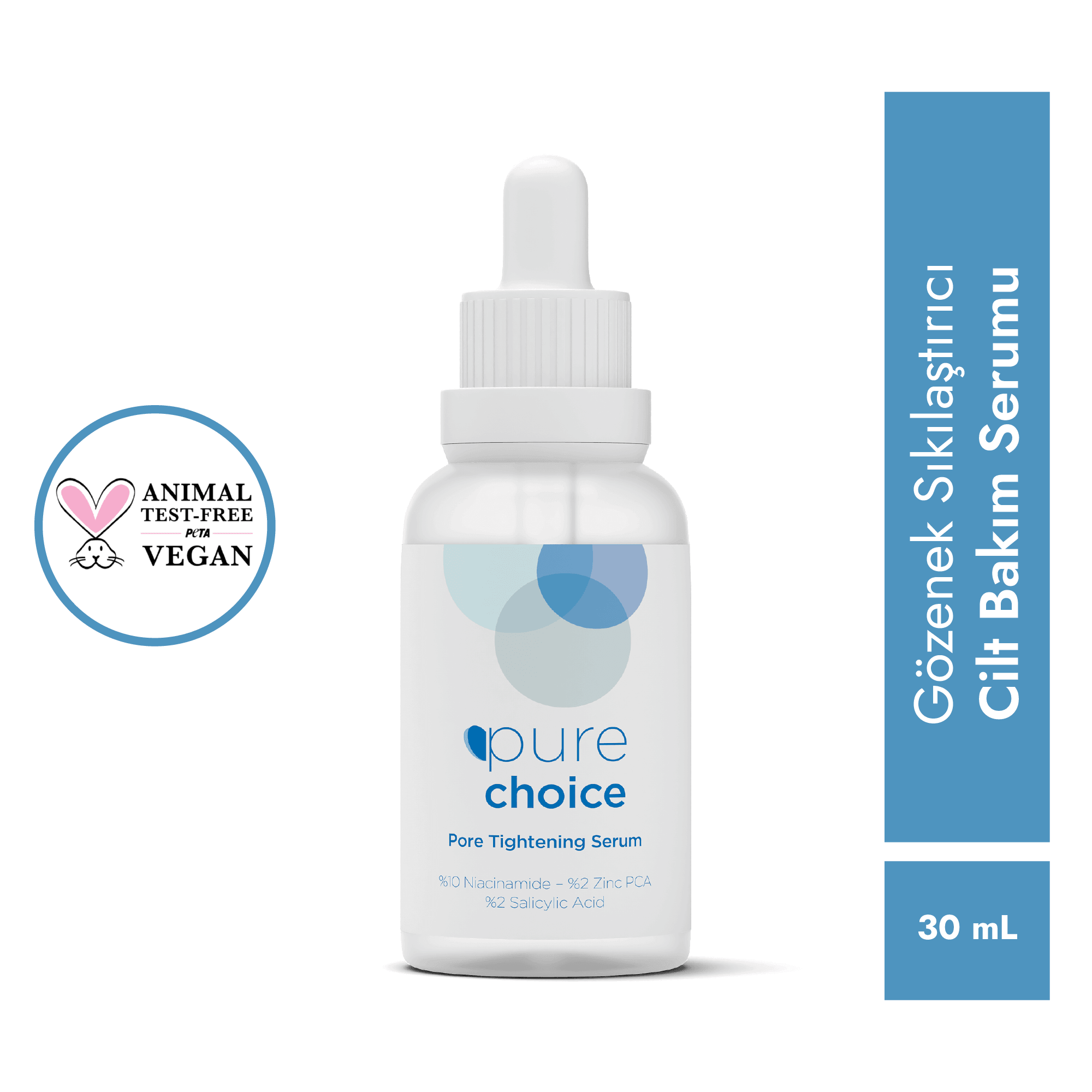Gözenek Sıkılaştırıcı Yüz ve Cilt Bakım Serumu - 30mL — Niasinamid + Salisilik Asit + Zinc PCA