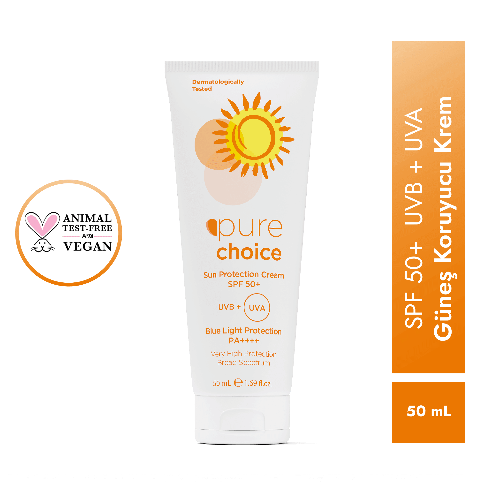 SPF 50+ Güneş Koruyucu Krem - 50mL — Suya Dayanıklı Çok Yüksek Koruma