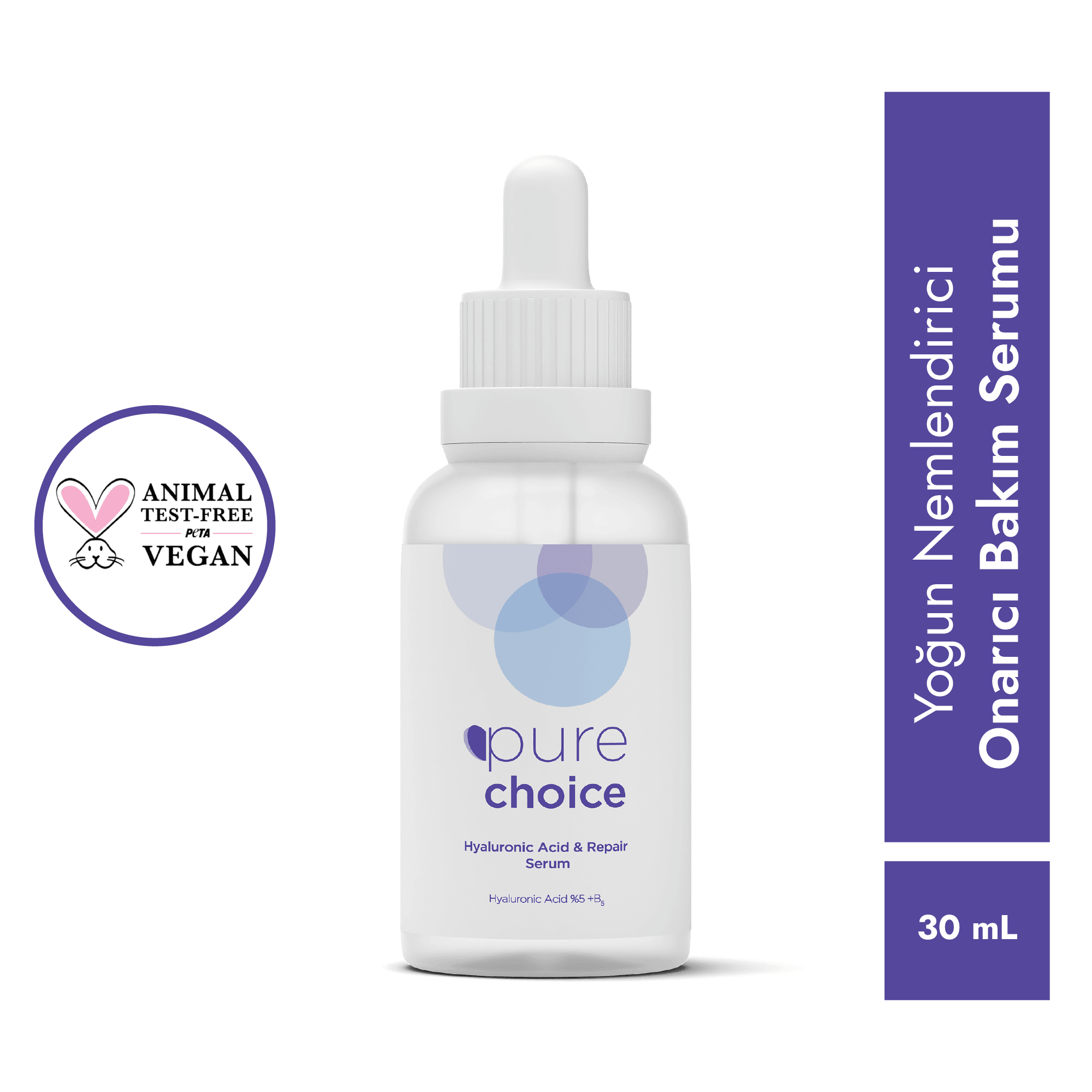 Yoğun Nemlendirici ve Onarıcı Bakım Serumu - 30mL — Hyaluronik Asit + Panthenol (Vitamin B5)