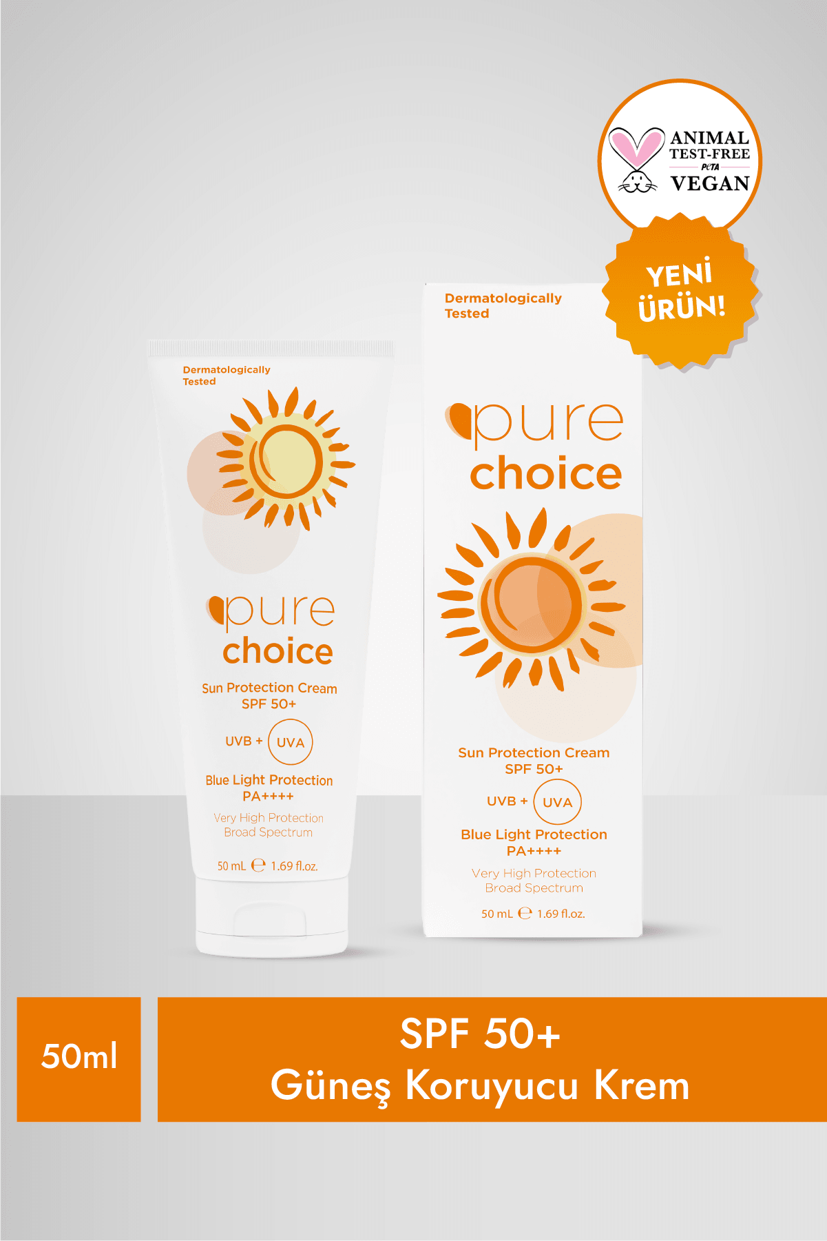 SPF 50+ Güneş Koruyucu Krem, 50ml - Suya Dayanıklı Çok Yüksek Koruma