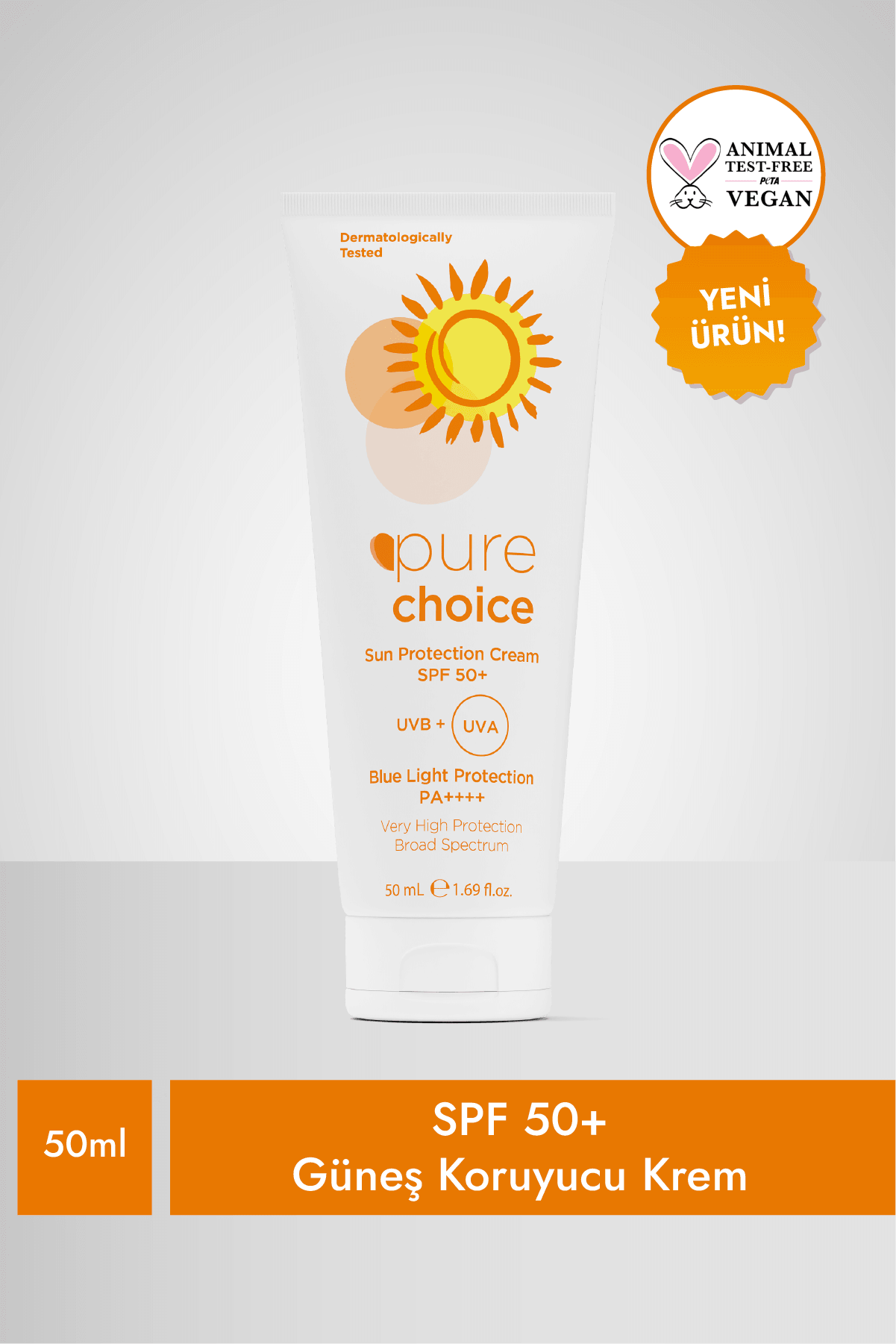 SPF 50+ Güneş Koruyucu Krem, 50ml - Suya Dayanıklı Çok Yüksek Koruma
