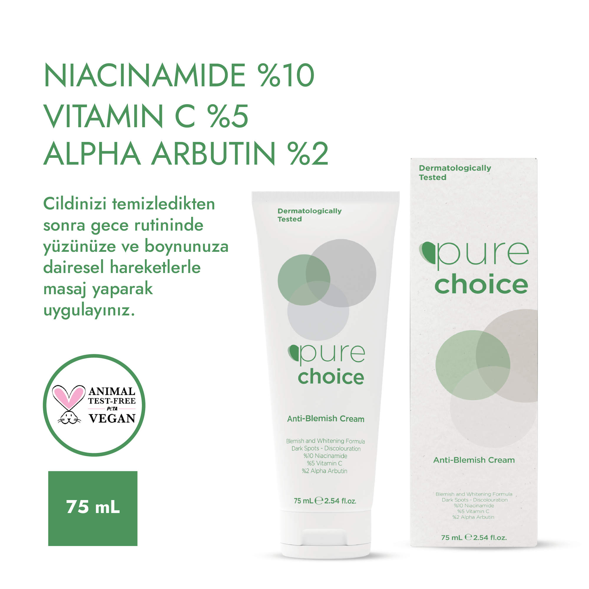 Leke Karşıtı Cilt Bakım Kremi - 75 mL — Niacinamide + Vitamin C + Alpha Arbutin