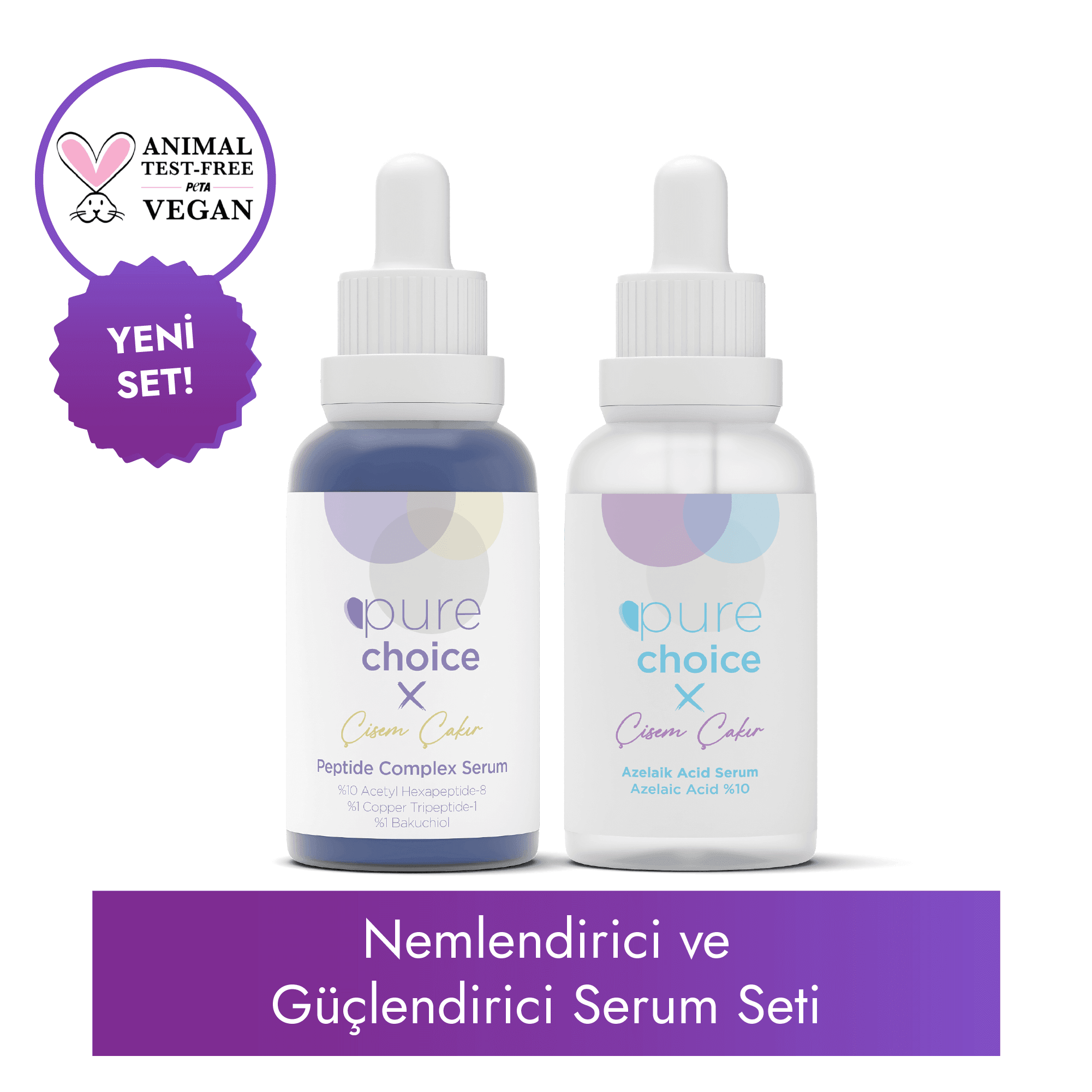 Nemlendirici ve Güçlendirici Serum Seti — Pure Choice x Çisem Çakır