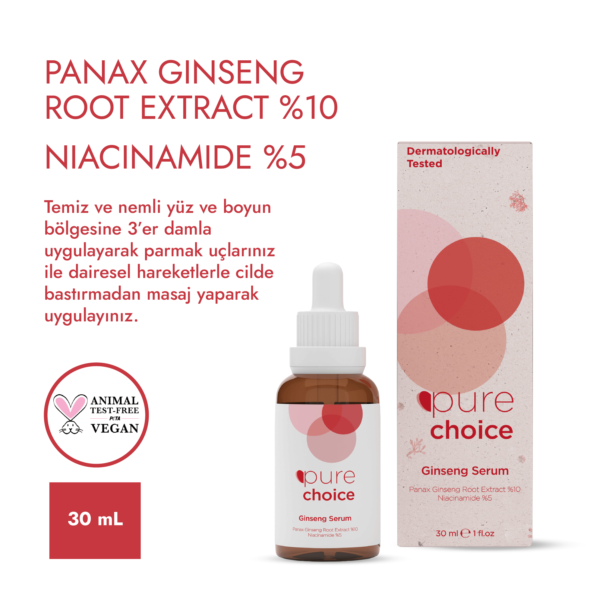 Ginseng Serum - 30 mL —  Panax Ginseng Root Extract %10 + Niacinamide %5 