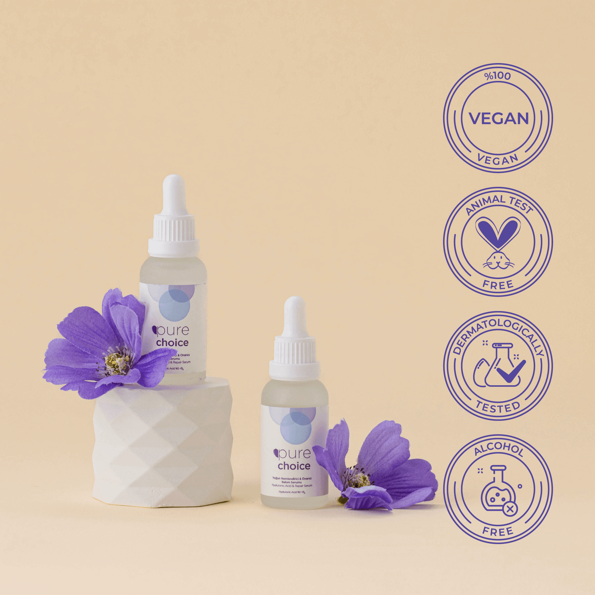 Yoğun Nemlendirici ve Onarıcı Bakım Serumu - 30mL — Hyaluronik Asit + Panthenol (Vitamin B5)