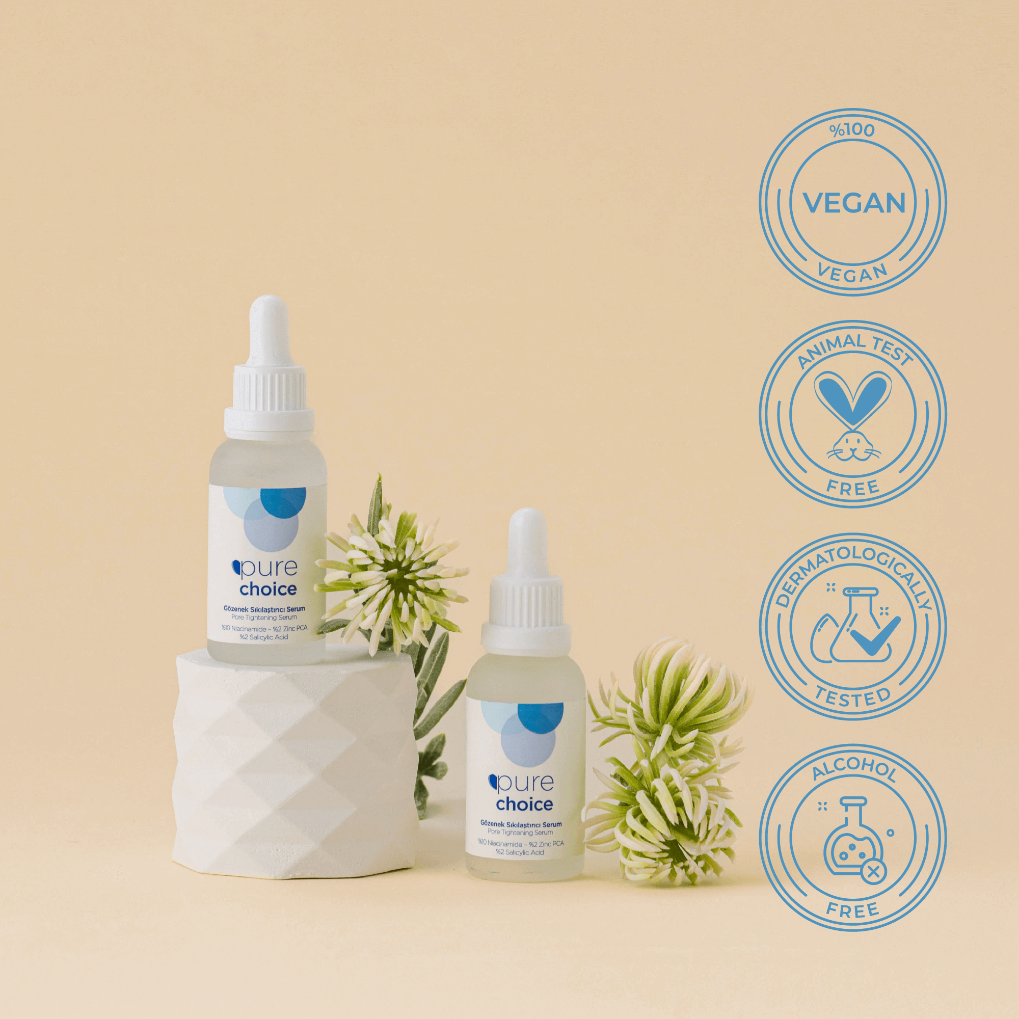Gözenek Sıkılaştırıcı Yüz ve Cilt Bakım Serumu - 30 mL — Niasinamid + Salisilik Asit + Zinc PCA