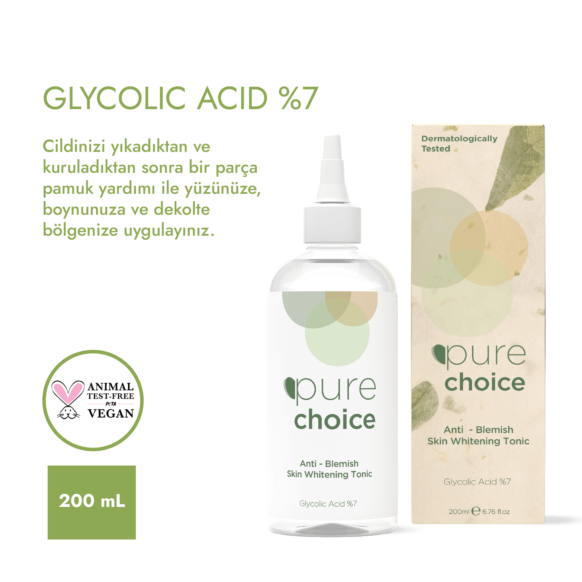 Leke Karşıtı Cilt Beyazlatıcı Tonik - 200 mL — Glikolik Asit