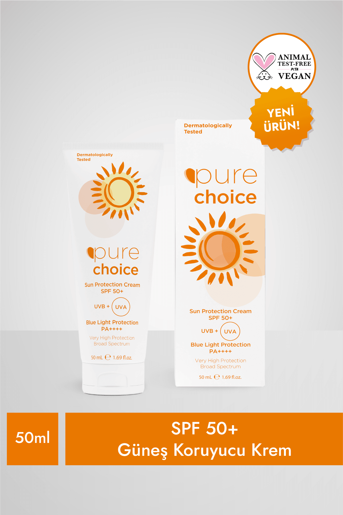 SPF 50+ Güneş Koruyucu Krem, 50ml - Suya Dayanıklı Çok Yüksek Koruma