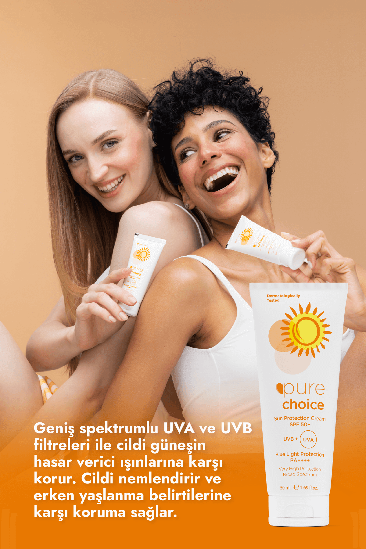 SPF 50+ Güneş Koruyucu Krem, 50ml - Suya Dayanıklı Çok Yüksek Koruma