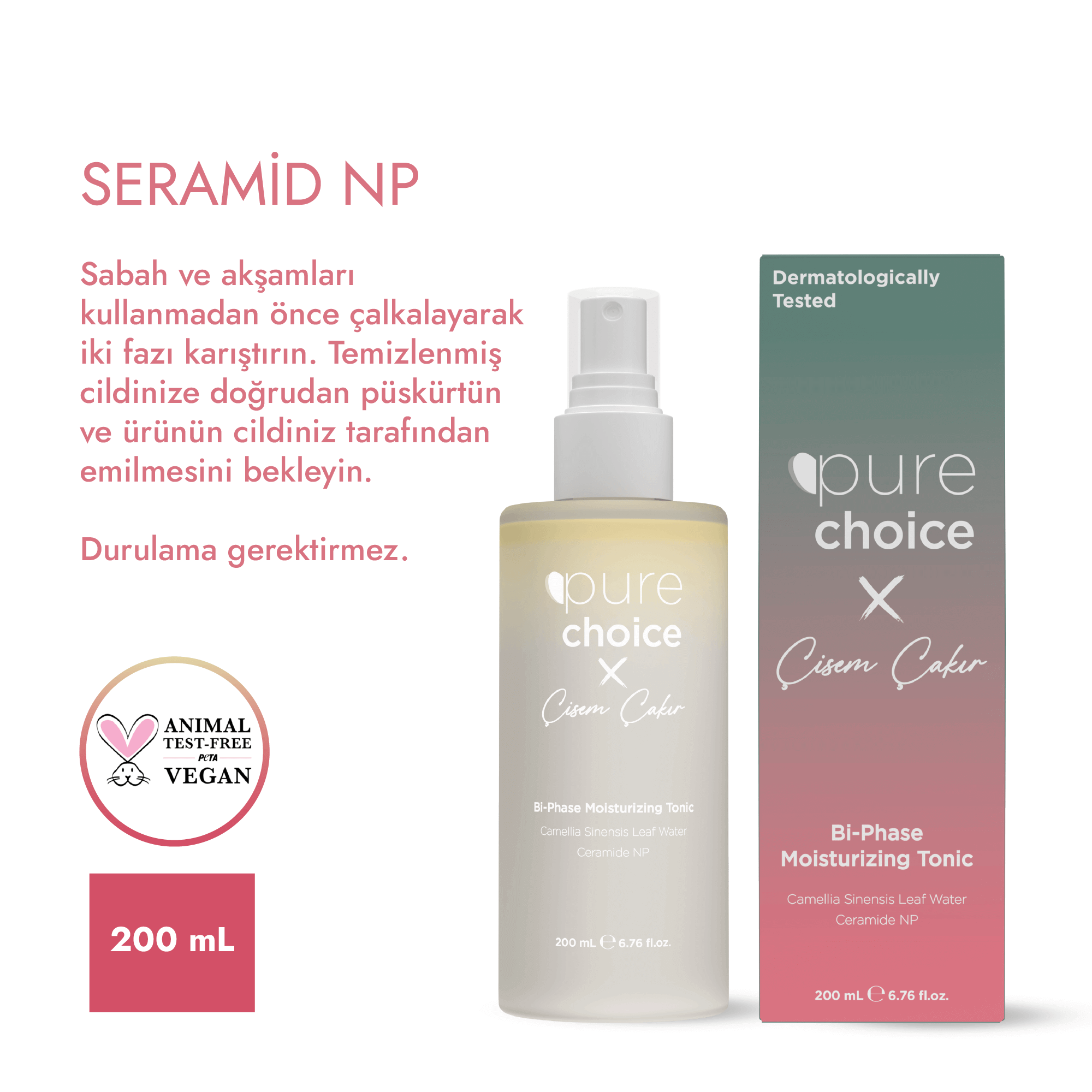 Çift Fazlı Nemlendirici Sprey Tonik - 200 mL — Pure Choice x Çisem Çakır