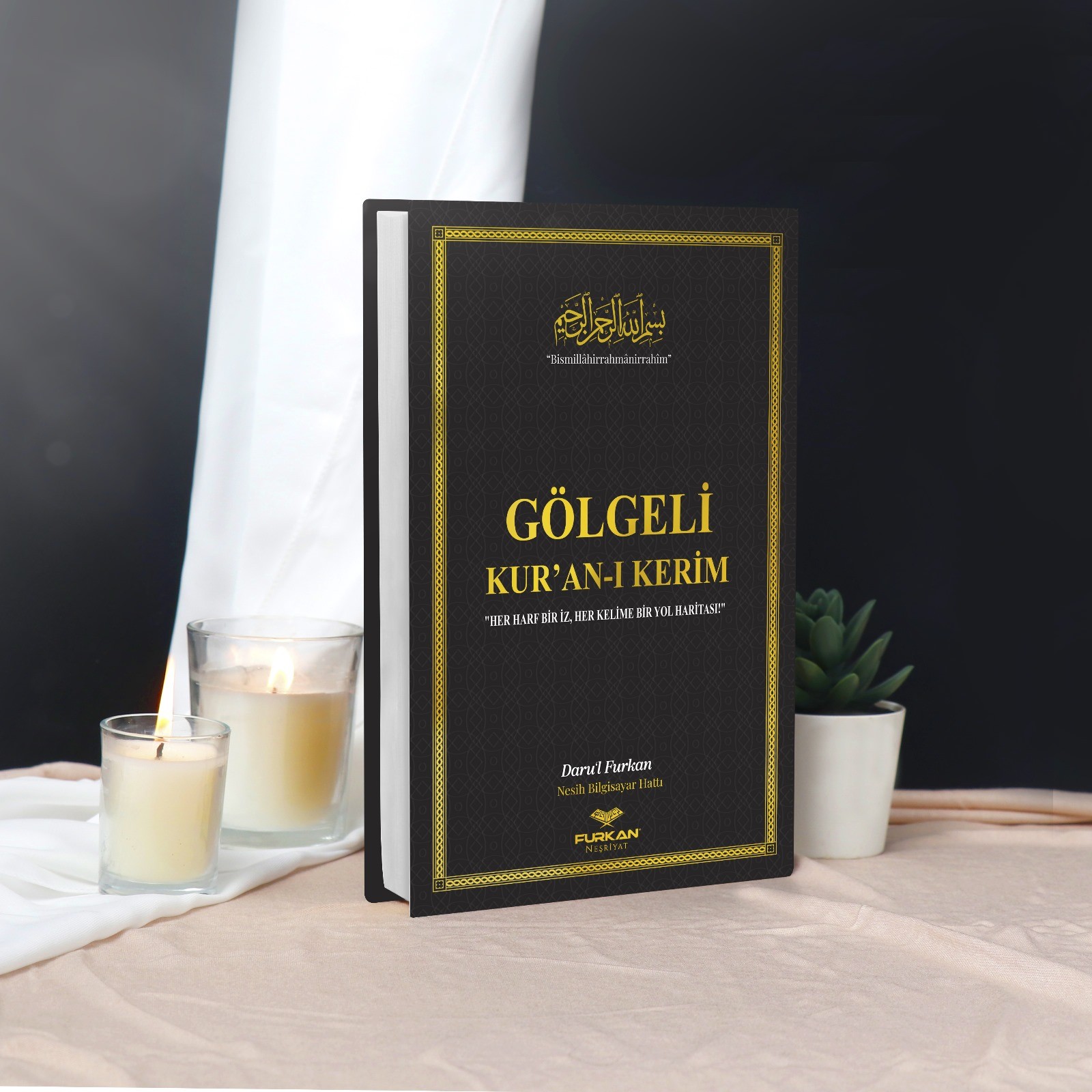 Gölgeli Kur’an-ı Kerim Yazı Mushafı (Kalemli) - Siyah