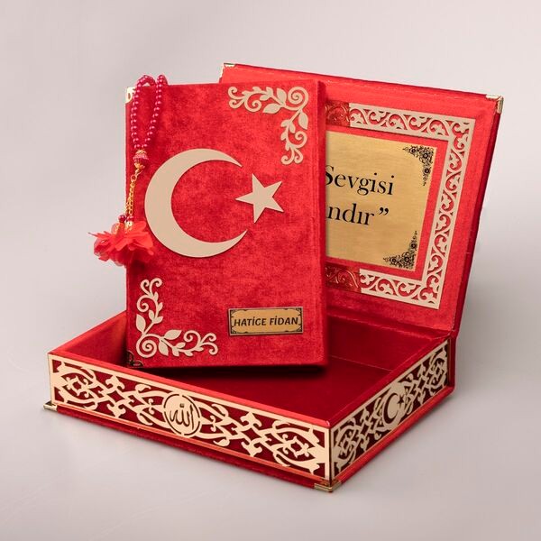 Raşel Kutu Kur’an-ı Kerim Ay Yıldız Kombin Set (Tesbih) 