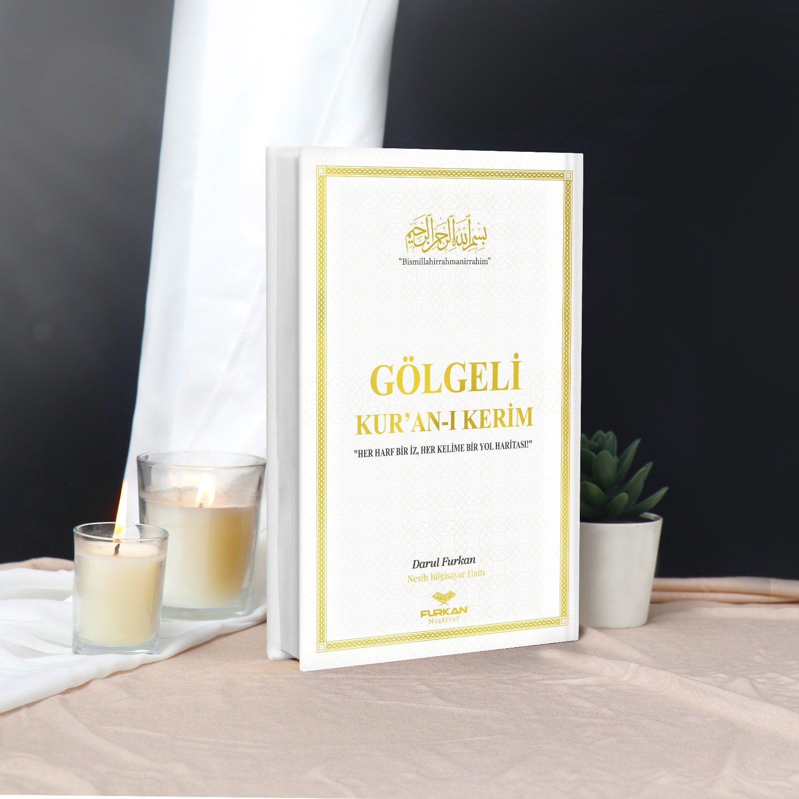 Gölgeli Kur’an-ı Kerim Yazı Mushafı (Kalemli) - Beyaz