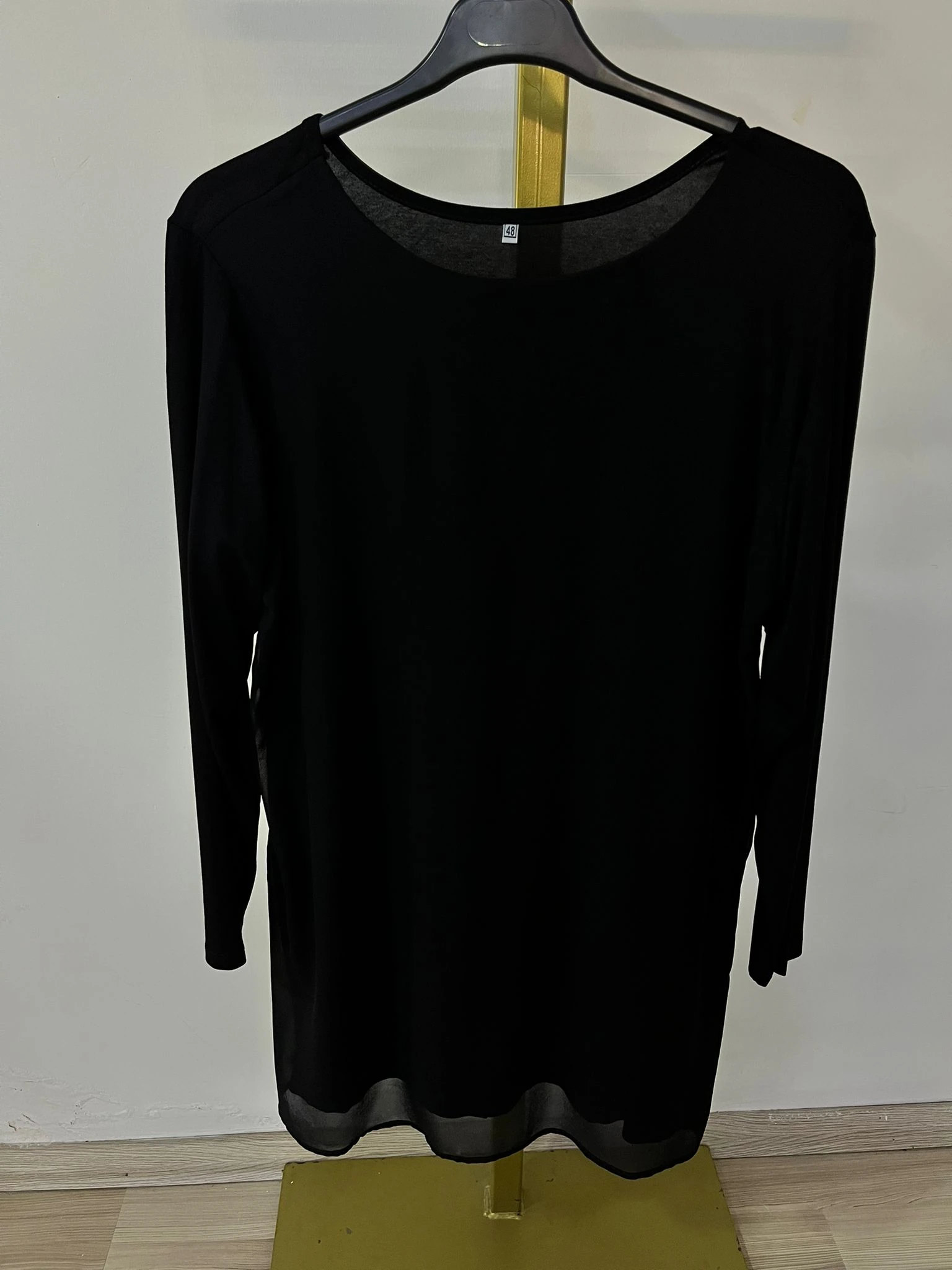 Büyük Beden Şifon Detaylı Uzun kollu Tunik