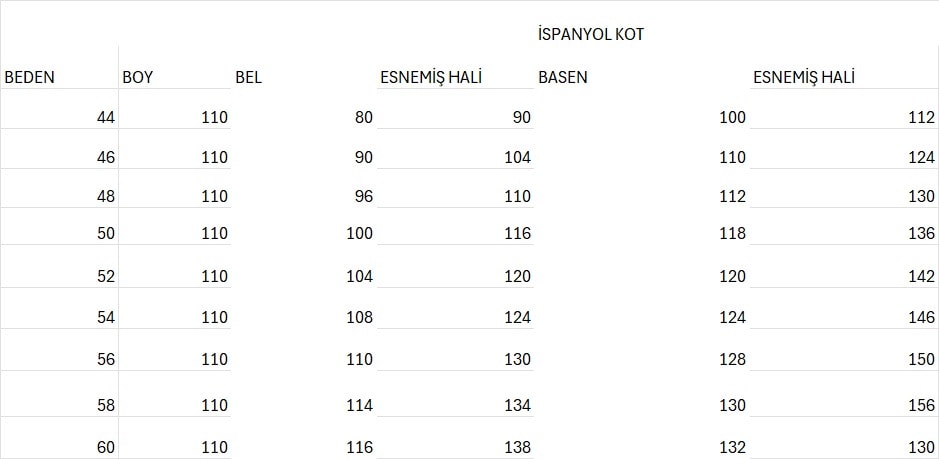 Büyük Beden Kot İspanyol Paça