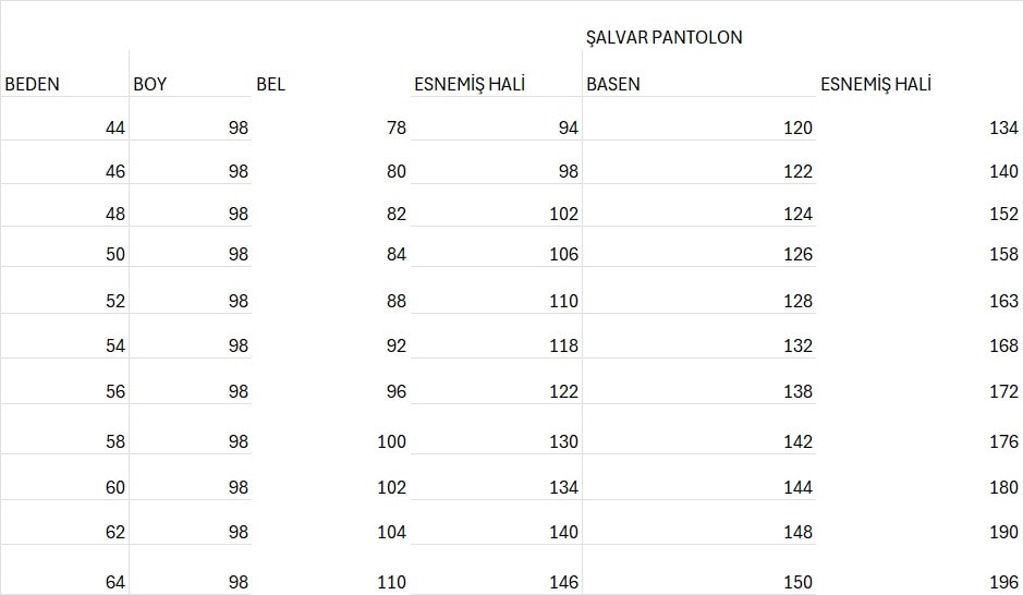 BÜYÜK BEDEN KREP KUMAŞ ŞALVAR PANTOLON