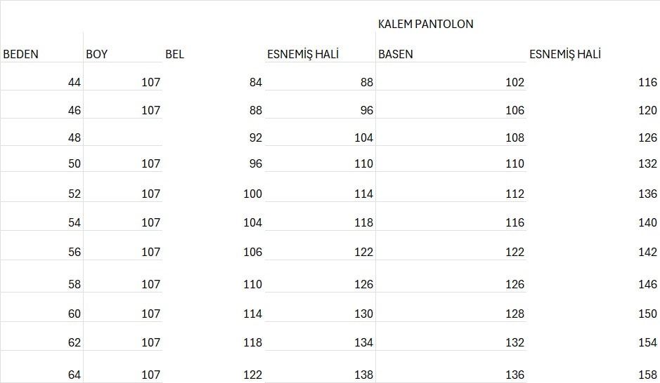 Büyük Beden Likralı Krep Boru Paça Pantalon