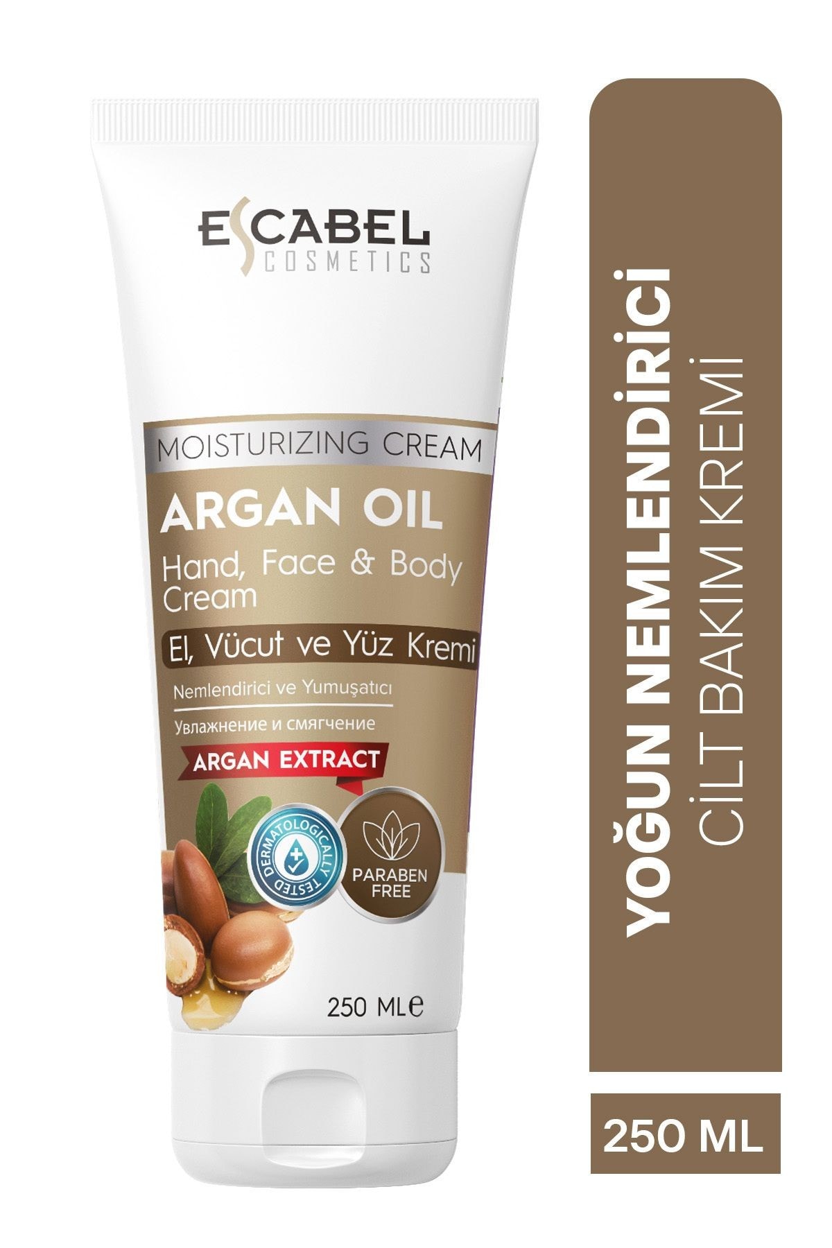 Argan Yağlı Nemlendirici Paraben Içermeyen El, Yüz Ve Vücut Kremi 250ml