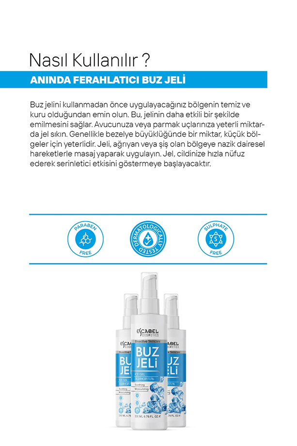 Güneş Ve Epilasyon Sonrası Buz Jeli Ferahlık Nemlendirici Paraben Ve Sülfat Içermez 200ml