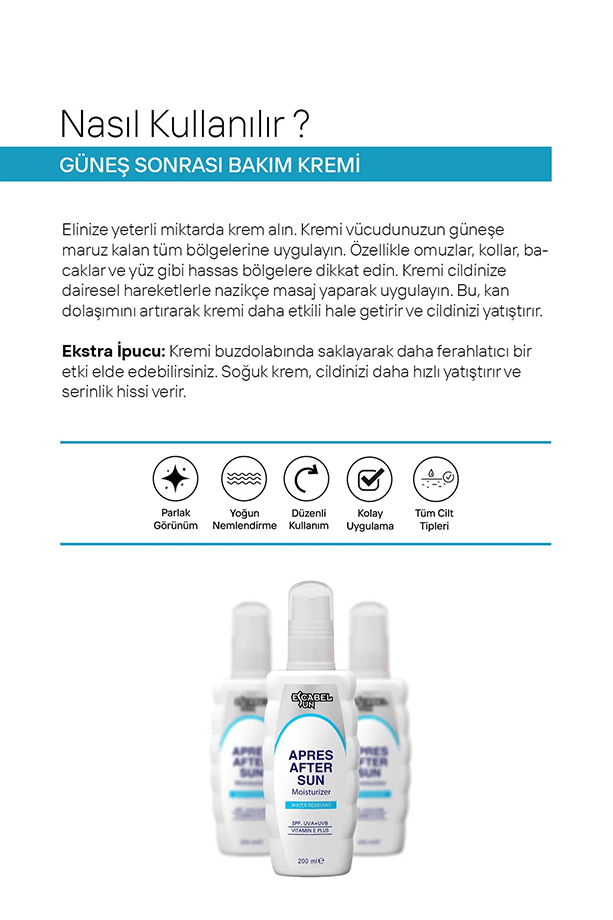 Güneş Sonrası Ürünü - Apres Güneş Sonrası Bakım Kremi Multi Aktif Bakım Kremi 200ml