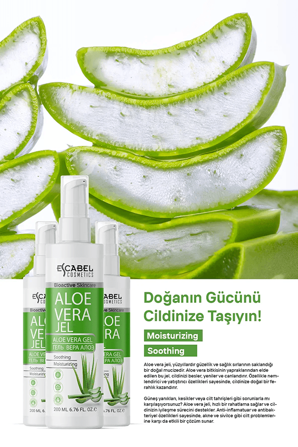 Organik Aloe Vera Güneş Ve Epilasyon Sonrası Vitaminli Parabensiz Jel 200ml