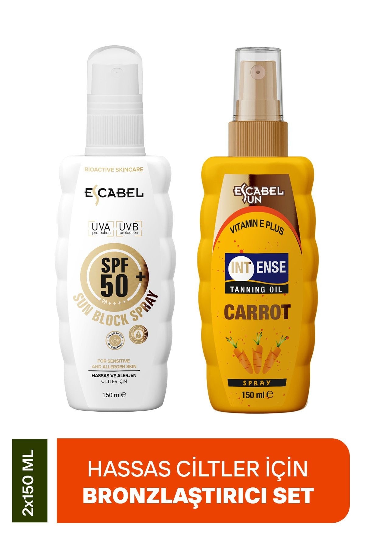 Hassas Ciltler Için 50 Spf Ve Ultra Bronzluk Güneş Kremi Ve Bronzlaştırıcı Yağ 2'li Set - 300 Ml