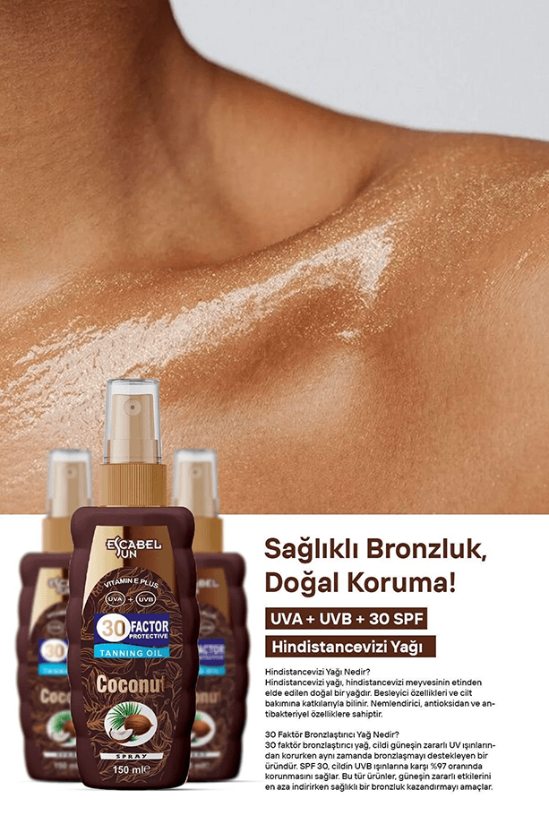 Hindistan Cevizi 30 Spf Bronzlaştırıcı 150 ml Yağ